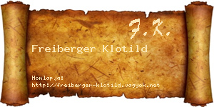 Freiberger Klotild névjegykártya